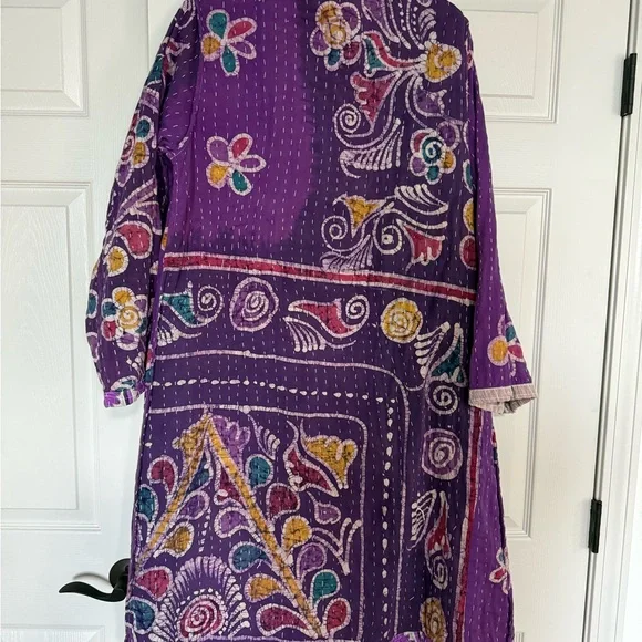 Floral Purple and Gray Kimono - Picture 5 of 10